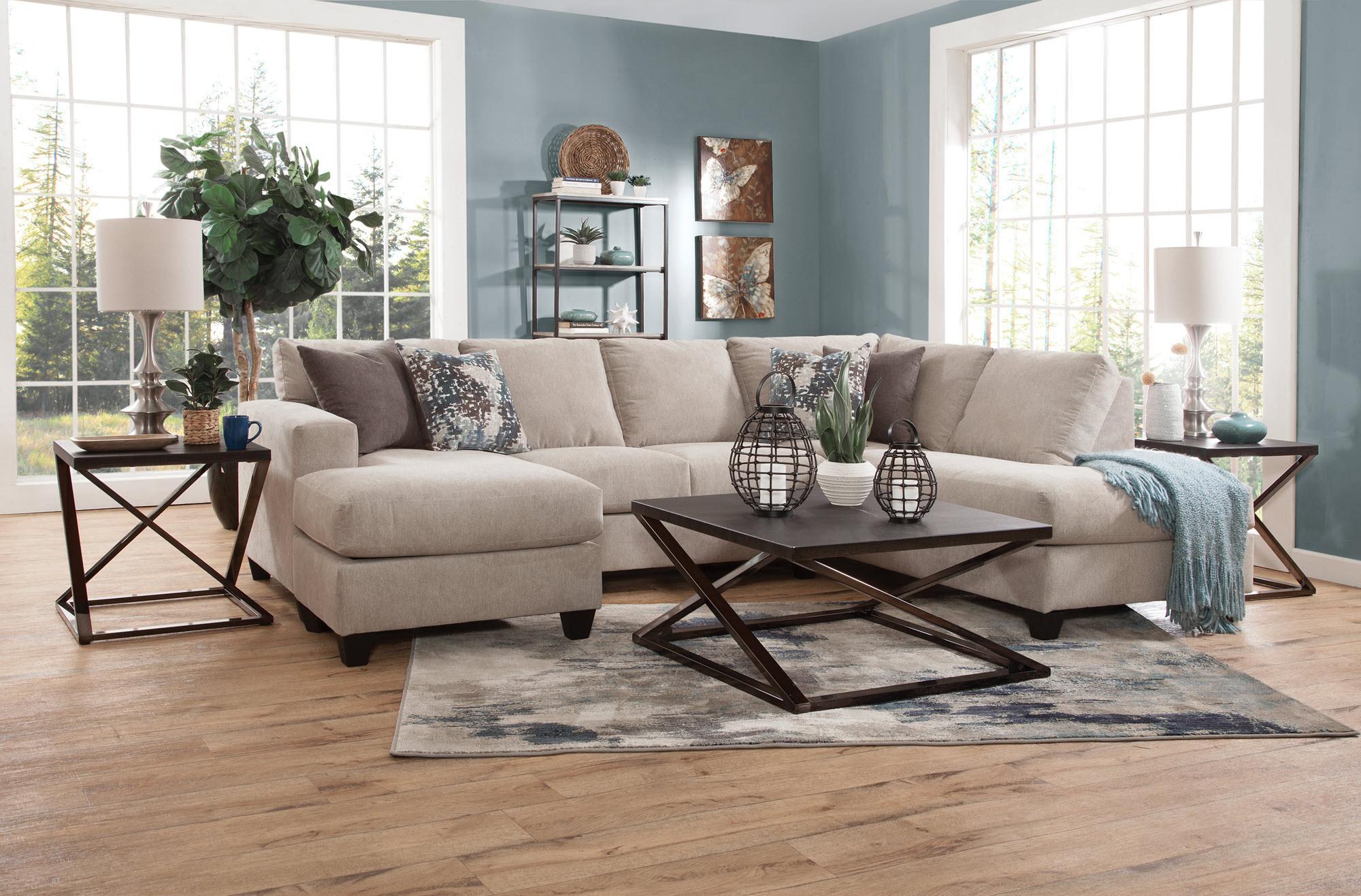 Rent to Own Woodhaven Jillian Jute Sofa Chaise w/Lounger at